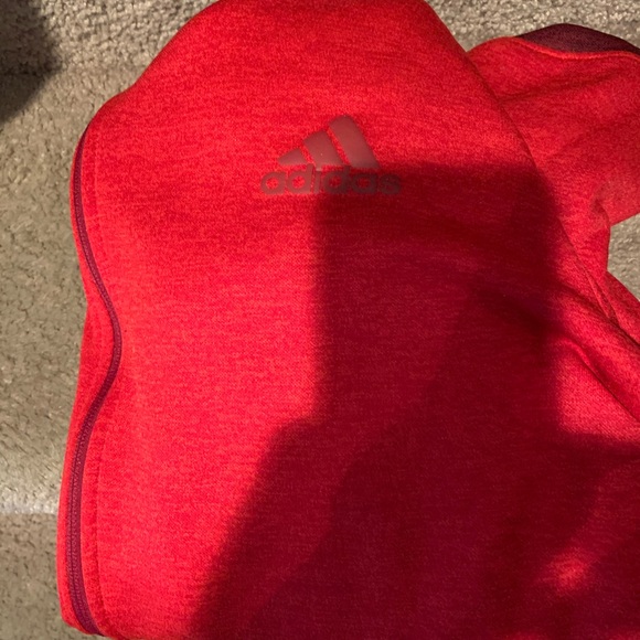 Adidas Performance Hoodie Red with front zipper L great fit and style🏀🏈🥊 - Picture 4 of 5